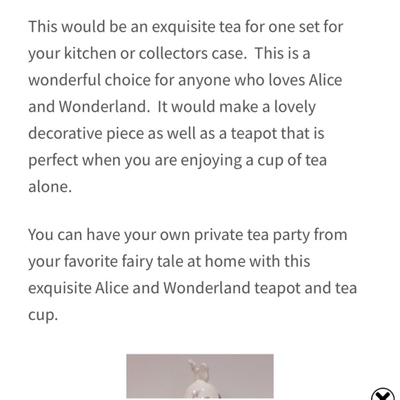 Disney’s Alice in Wonderland Tea For One Set - Picture 11 of 15
